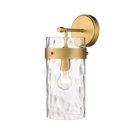 Z-Lite Fontaine 1 Light Wall Sconce, Rubbed Brass & Clear 3035-1SL-RB